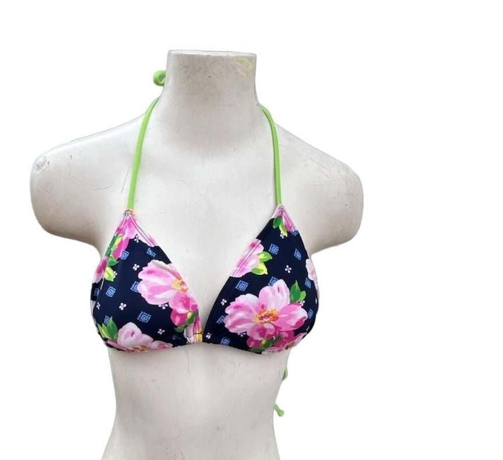 Abercrombie & Fitch Bikini Top Size M Floral Halter Triangle Swim